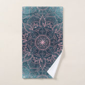 Rose élégant Gold Mandala Blue Nebula Stars (Serviette à main)