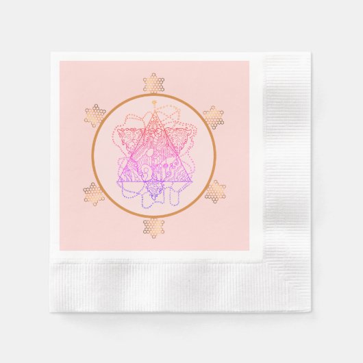 Rose Elegante Joodse ster papieren servetten (Voorkant)