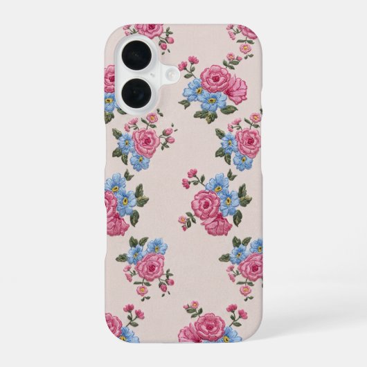 Rose embroidery texture iPhone16 case iPhone 16 Hoesje (Achterkant)