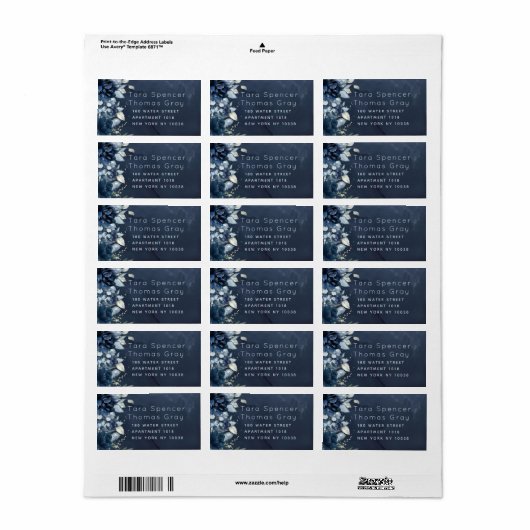 Rose en cascade mariage RSVP Étiquette d'enveloppe (Feuille entière)