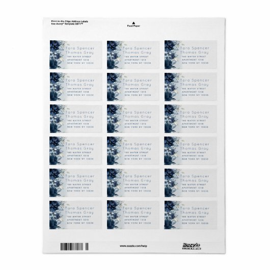 Rose en cascade mariage RSVP Étiquette d'enveloppe (Feuille entière)