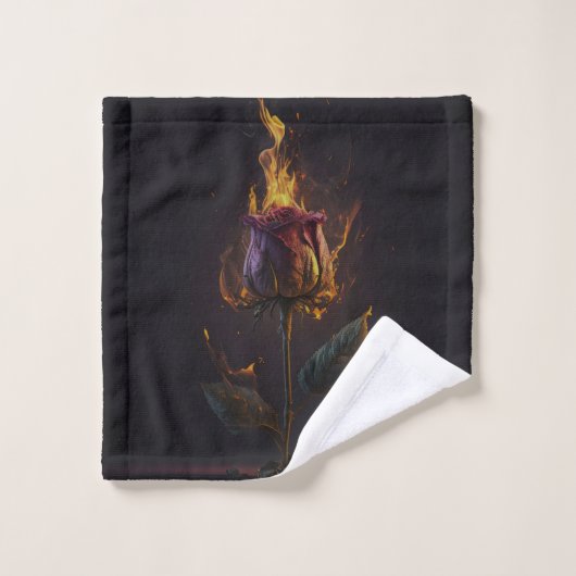 rose en feu (Gant de toilette)