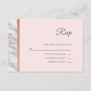 Rose en marbre classique Gold Foil RSVP Menu Maria