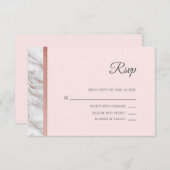 Rose en marbre classique Gold Foil RSVP Menu Maria (Devant / Derrière)