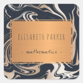 Rose en marbre noir or avec étiquette en cuivre vo (Devant)