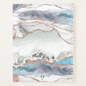 Rose en marbre Parties scintillant or Turquoise Sc (Dos)