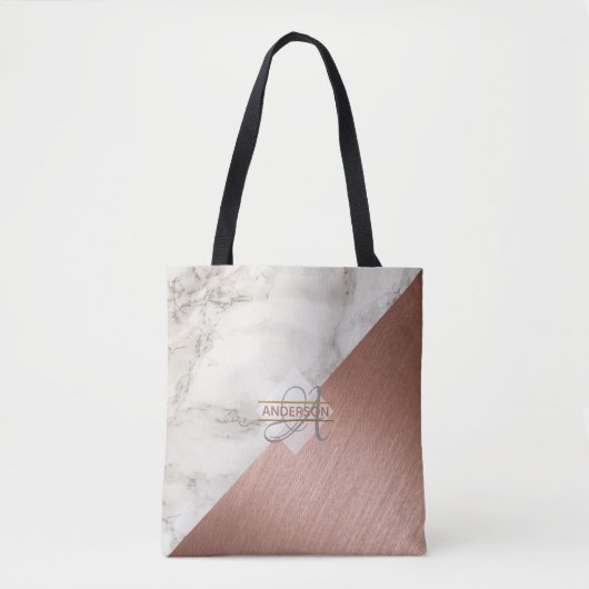 Rose en marbre Sacs fourre-tout MONOGRAM or (Devant)