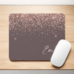 Rose en terre cuite or - Parties scintillant rose<br><div class="desc">Terracotta et or Rose - Parties scintillant à étincelle rose pâle brossé  Monogramme en métal brossé Nom et Mousepad initial (pavé de souris). Cela rend le cadeau parfait pour 16 ans,  mariage,  douche nuptiale,  anniversaire,  baby shower ou bachelorette pour quelqu'un qui aime le luxe glam et les styles chic.</div>
