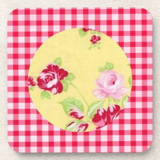Rose En vichy Dessous de verre de liège floral