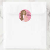 Rose Enregistrer la date Baby shower Sticker rond (Sac)