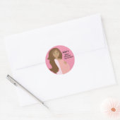 Rose Enregistrer la date Baby shower Sticker rond (Enveloppe)