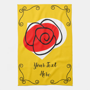 Rose espagnol Coins Texte serviette de cuisine ver