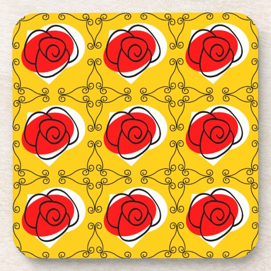 Rose espagnol Multi dessous de verre plastique (Devant)