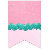 Rose et Aqua et bannière de drapeau d'anniversaire (Deuxième drapeau)