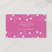 Rose et blanc bouillonne le carte de visite (Dos)