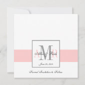 Rose et blanc Enregistrer le Faire-part Mariage de (Dos)