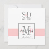 Rose et blanc Enregistrer le Faire-part Mariage de (Devant)