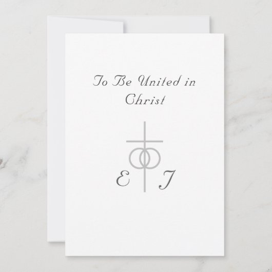 Rose et blanc Floral Faire-part de mariage catholi (Dos)