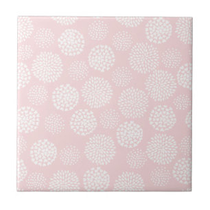 Rose et blanc Retro Cute Pastel Carreaux en cérami