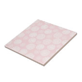 Rose et blanc Retro Cute Pastel Carreaux en cérami (Côté)