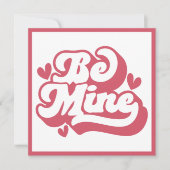 Rose et Blanc Retro Sois Mienne Carte de Saint-Val (Devant)