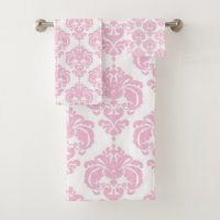 Rose et blanc Royal Glam Damassé Féminin Glam
