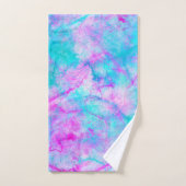 Rose et bleu bonbon à l'aquarelle (Serviette à main)