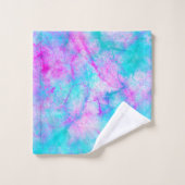 Rose et bleu bonbon à l'aquarelle (Gant de toilette)