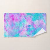 Rose et bleu bonbon à l'aquarelle (Serviette à main)