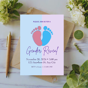 Rose Et Bleu Cute Genre Reveillez Invitation