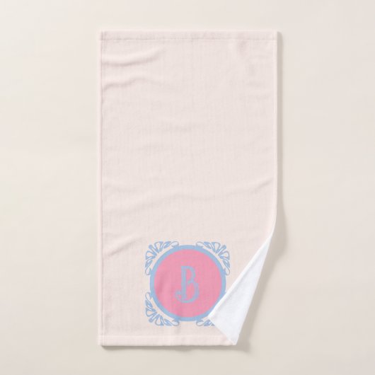 Rose et bleu personnalisés (Serviette à main)