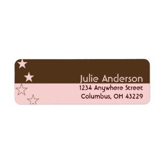 Rose et Brown avec étoiles Retourner les étiquette