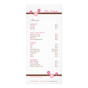 Rose et Brown Sakura Spa Menu Modèle