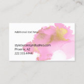 Rose et carte de visite de taches d'encre d'or (Dos)