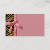 Rose et carte de visite rayé de zèbre d'or (Dos)