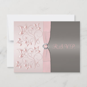 Rose et carte florale grise de RSVP