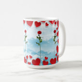 Rose et coeur Tasse Valentine (Devant droit)