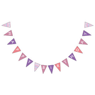 Rose et drapeau rayé pourpre de bannière de joye