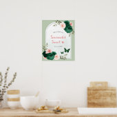 Rose et Emerald Green Sweet 16 Affiche de bienvenu (Cuisine)