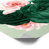 Rose et Emerald Green Sweet 16 Affiche de bienvenu (Coin)