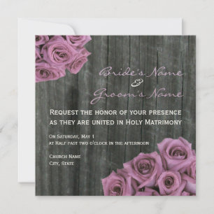 Rose et Faire-part de mariage Barnwood