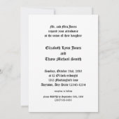 Rose et Faire-part de mariage de Goth à cadre crân (Dos)