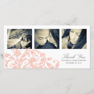 ROSE ET FLEURS BLANCHES CARTE DE REMERCIEMENTS m