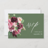 Rose et floral burgundy 7 w réponse repas - Vert (Devant)