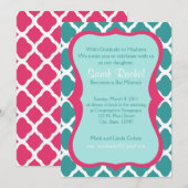 Rose et invitation bleu (Devant / Derrière)