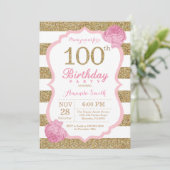 Rose et invitation d'anniversaire d'or 100th (Debout devant)