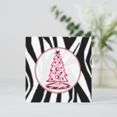 Rose et invitation d'arbre de Noël d'impression de (Debout devant)