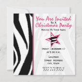 Rose et invitation d'arbre de Noël d'impression de (Dos)