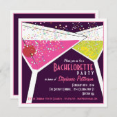 Rose et invitation de partie de Martini (Devant / Derrière)