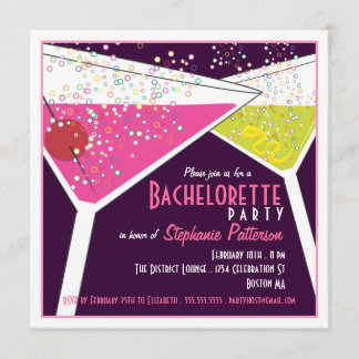 Rose et invitation de partie de Martini